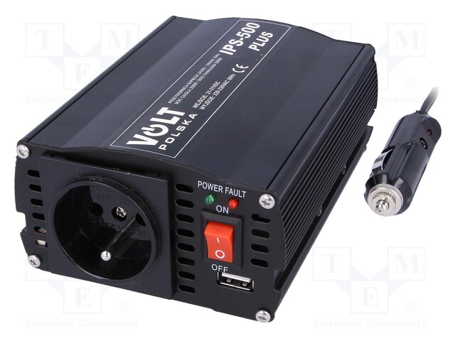 Converter: automotive dc/ac; 350W; Uout: 230VAC; Out: mains 230V