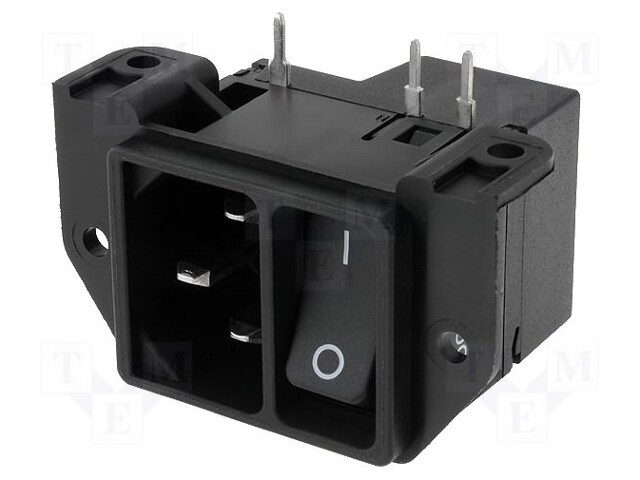 Connector: AC supply; socket; male; 10A; IEC 60320; THT; 70°C