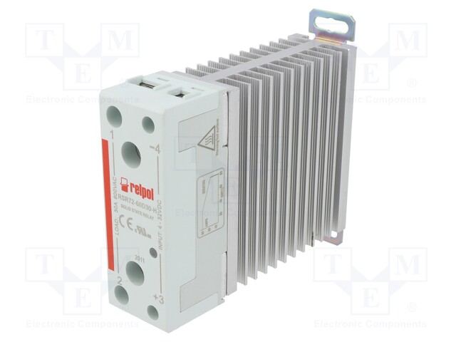 Relay: solid state; Ucntrl: 4÷32VDC; 30A; 24÷660VAC; DIN,on panel