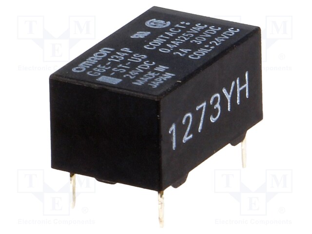 Relay: electromagnetic; SPDT; Ucoil: 24VDC; 0.4A/125VAC; 2A/30VDC