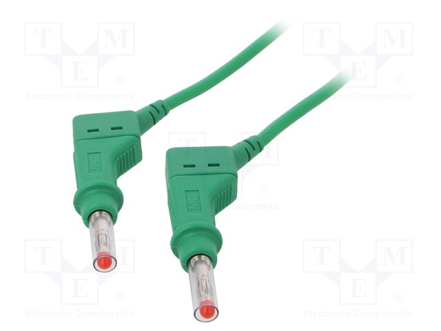 Connection cable; 32A; 4mm banana plug-4mm banana plug; green