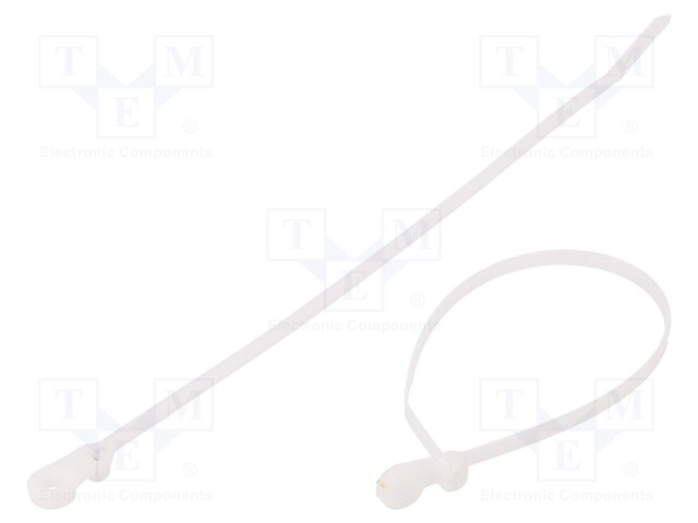 Cable Tie, Dome Top® Barb Ty, Nylon 6.6 (Polyamide 6.6), White, 216 mm, 4.7 mm, 51 mm, 50 lb