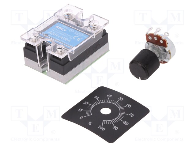 Relay: solid state; Rin: 0÷500kΩ; 90A; 24÷280VAC; Variant: 1-phase