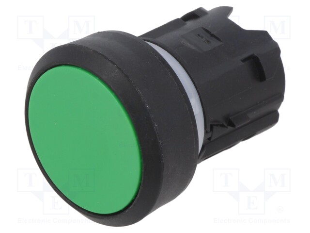 Switch: push-button; Stabl.pos: 1; 22mm; green; Illumin: none; Pos: 2