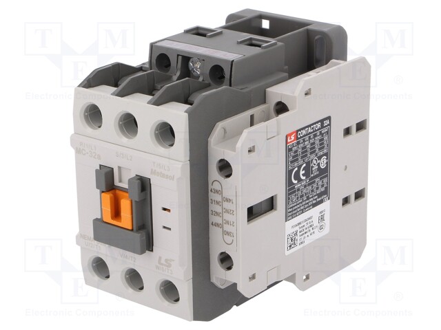 Contactor: 3-pole; NO x3; Auxiliary contacts: NO + NC; 230VAC; 32A