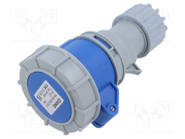 Connector: AC supply; plug; female; 16A; IEC 60309; IP67; PIN: 3E-12