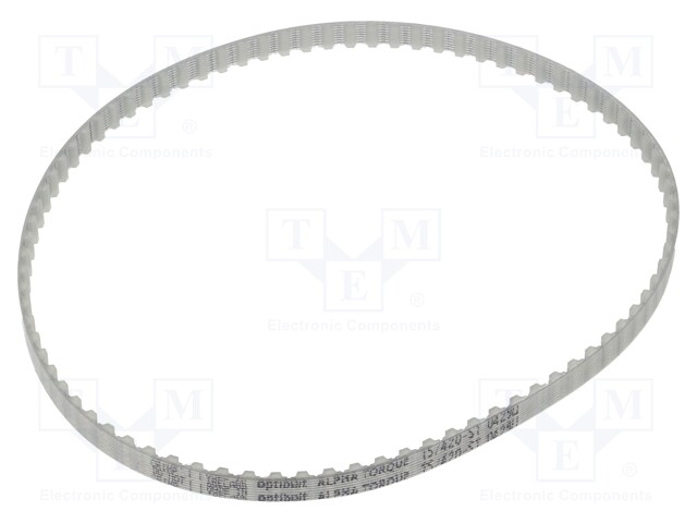 Timing belt; T5; W: 6mm; H: 2.2mm; Lw: 420mm; Tooth height: 1.2mm