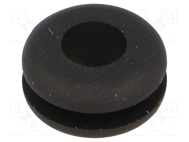 Grommet; Ømount.hole: 9.5mm; Øhole: 6.4mm; Panel thick: max.2.4mm