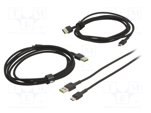 Cable; USB 2.0; USB A plug,USB C plug; black; 480Mbps