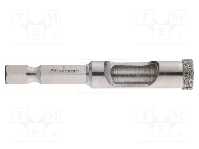 Diamond hole saw; 12mm; ceramics,glass; 1/4" (E6,3mm)