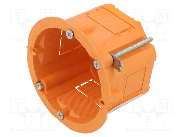 Enclosure: back box; Ø: 60mm; Z: 45mm; plaster embedded; orange