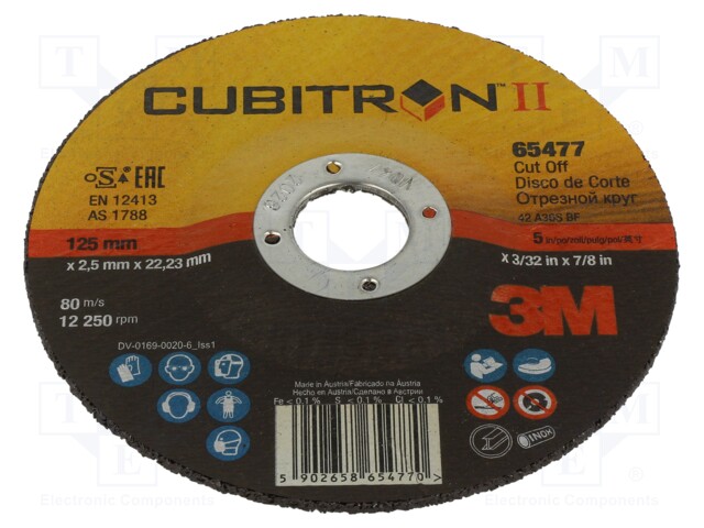 Cutting wheel; Ø: 125mm; Øhole: 22mm; CUBITRON II