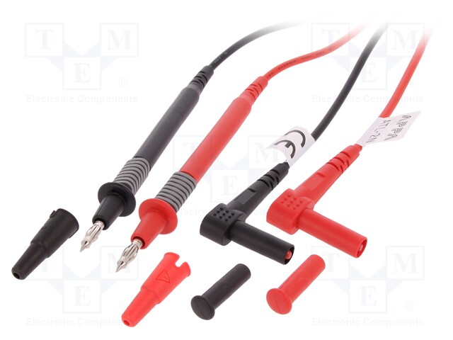 Test lead; 1.2m; 10A; red and black; 2x test lead