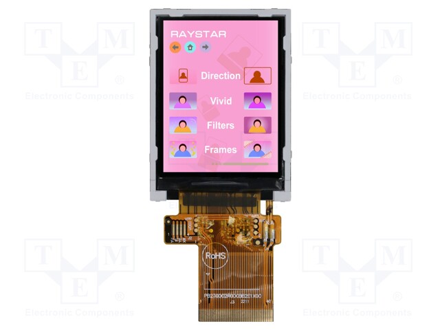 Display: TFT; 2"; 240x320; Illumin: LED; Dim: 38.8x52.3x2.15mm; RGB