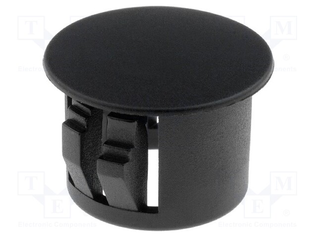 Stopper; polyamide; Wall thick: 3.3mm; Øhole: 12mm; H: 10.1mm; black