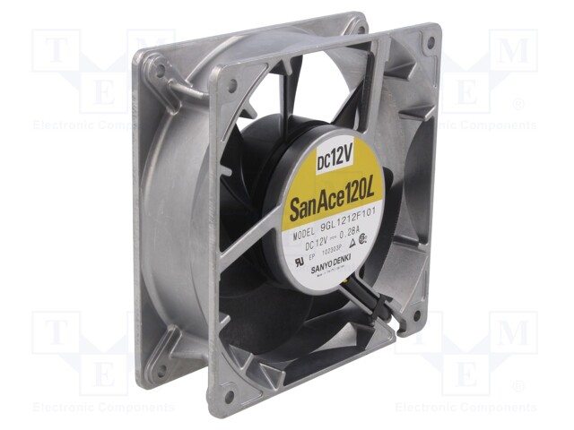 Fan: DC; axial; 12VDC; 120x120x38mm; 147m3/h; 36dBA; ball bearing