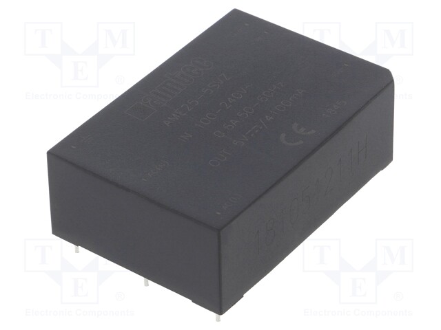 Converter: AC/DC; 20.5W; Uout: 5VDC; Iout: 4.1A; 79%; Mounting: PCB