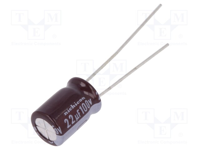 Capacitor: electrolytic; low impedance; THT; 22uF; 100VDC; ±20%