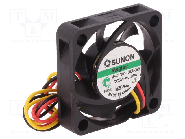 Fan: DC; axial; 5VDC; 40x40x10mm; 13.52m3/h; 27.3dBA; Vapo; 7000rpm