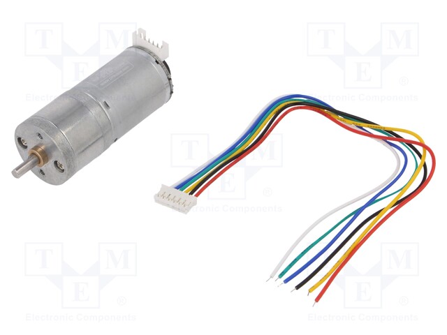 Motor: DC; with encoder,with gearbox; 6VDC; 3A; Shaft: D spring