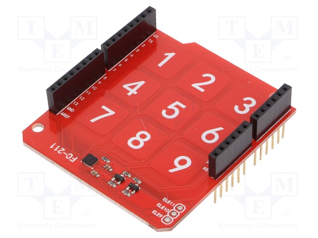 Sensor: touch; capacitive; shield; Channels: 9; IC: MPR121; 3.3÷5VDC