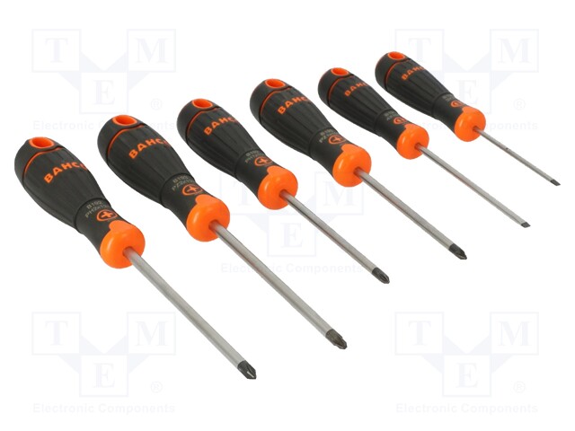 Kit: screwdrivers; Phillips,Pozidriv®,slot; BahcoFit; 6pcs.