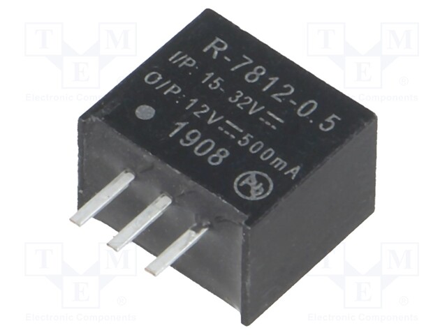 Converter: DC/DC; 6W; Uin: 15÷32V; Uout: 12VDC; Iout: 500mA; SIP3