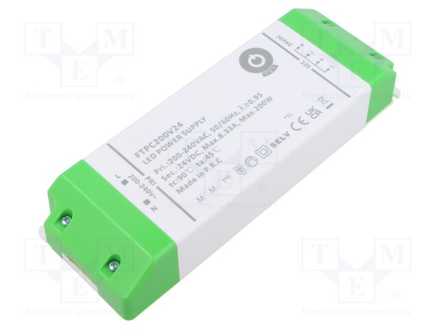 Power supply: switching; LED; 199.92W; 24VDC; 8.33A; 180÷264VAC