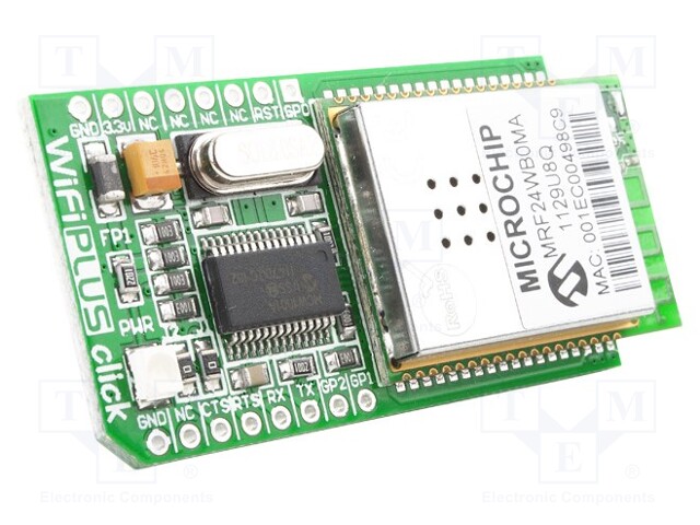 Click board; WiFi; UART,WiFi; MCW1001,MRF24WB0MA; 3.3VDC