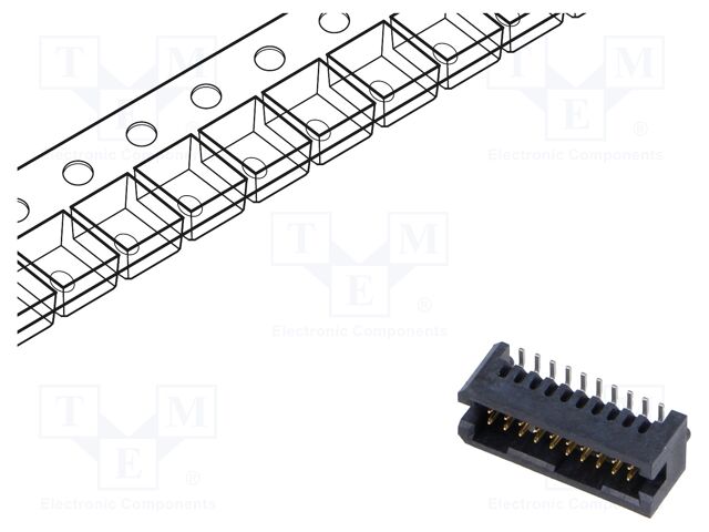 Connector: pin strips; male; PIN: 20; 1.27mm; gold-plated; SMT