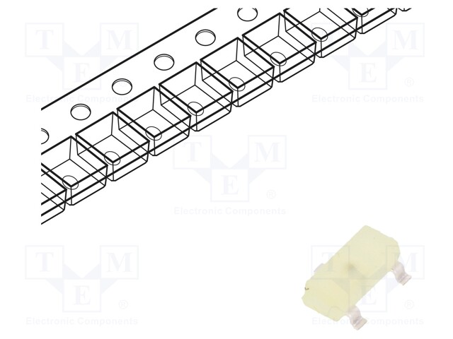 LED; SMD; SOT23; yellow; 40÷80mcd; 3x1.3x1.05mm; 140°; 20mA