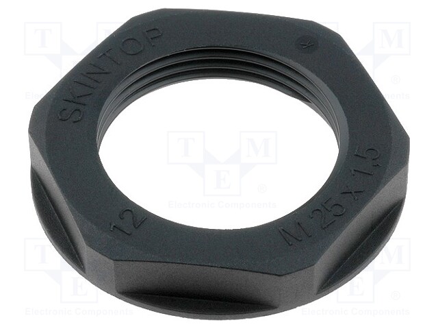 Nut; M25; polyamide; UL94V-2; 34mm; black; -20÷100°C; Thread: metric