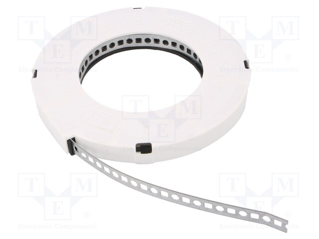 Perforated strap; steel; W: 12mm; Holes pitch: 14.4mm; L: 10m