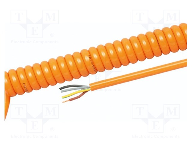 Wire: coiled; 12G1,5mm2; unshielded; PUR; orange; 450/750V; 0.3m