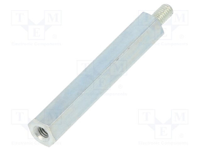 Screwed spacer sleeve; Int.thread: M3; 35mm; Ext.thread: M3; steel