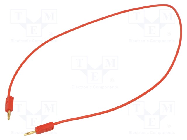 Test lead; 60VDC; 30VAC; 10A; banana plug 2mm,both sides; red