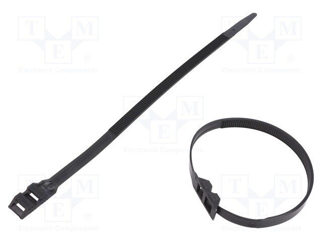 Cable tie; double lock; L: 265mm; W: 9mm; polyamide; 540N; black