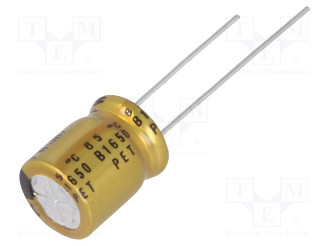 Capacitor: electrolytic; THT; 330uF; 25VDC; Ø10x12.5mm; Pitch: 5mm