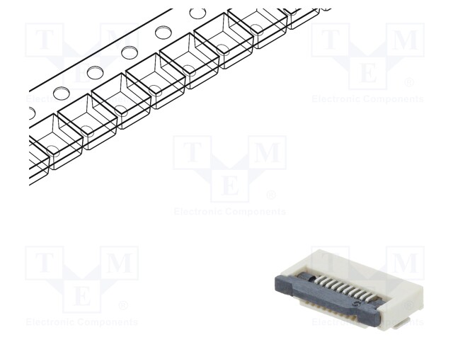 Connector: FFC (FPC); horizontal; PIN: 10; ZIF; SMT; tinned; 30mΩ