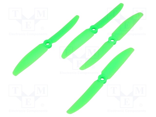 Propeller; green; Pcs: 4; Kit: 2x CW + 2x CCW; Number of blades: 2