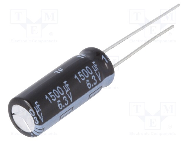 Capacitor: electrolytic; low impedance; THT; 1500uF; 6.3VDC; ±20%