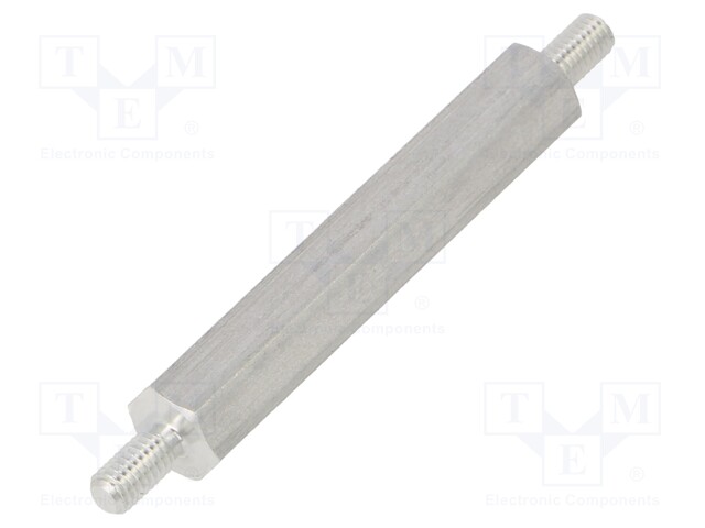 Screwed spacer sleeve; 35mm; Ext.thread: M3; hexagonal; aluminium