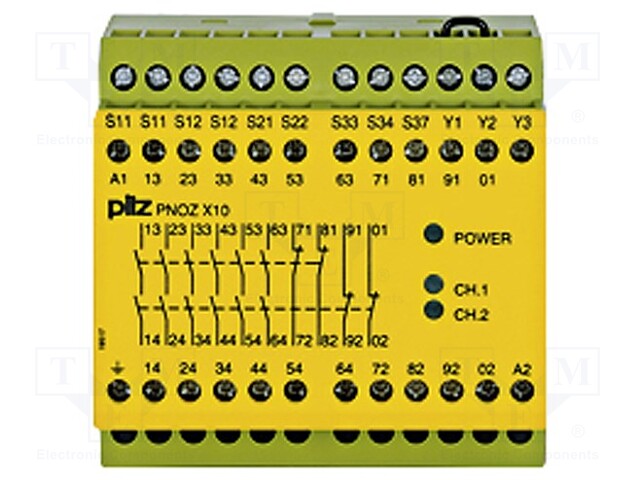 Module: safety relay; Series: PNOZ X10; OUT: 10; Mounting: DIN