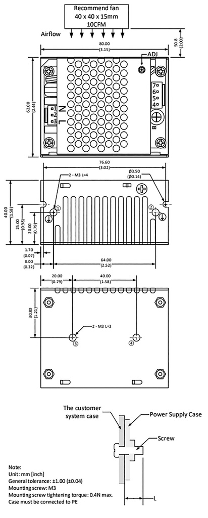 Power supply: switched-mode; 120W; 85÷264VAC; Usup: 120÷370VDC