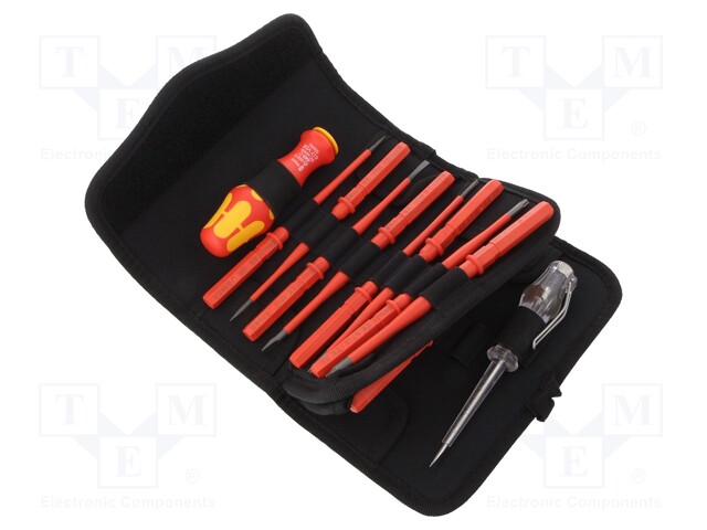 Screwdrivers; Pcs: 16; insulated,slim; Package: case; 1kVAC