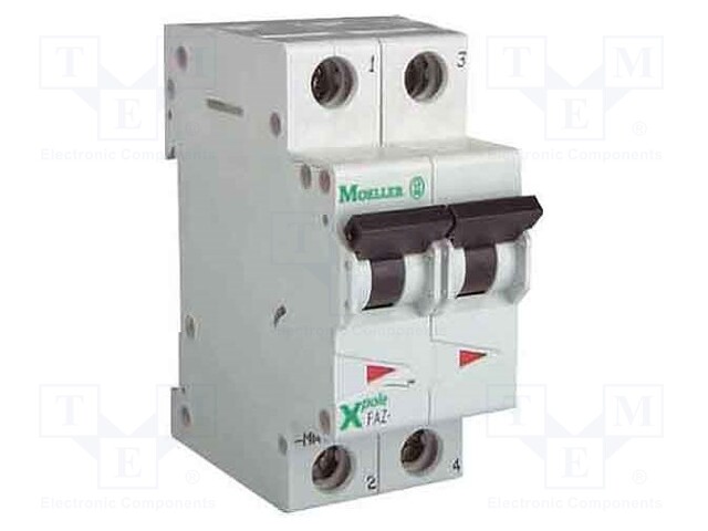 Circuit breaker; 230/400VAC; Inom: 2A; Poles: 1+N; DIN; Charact: C