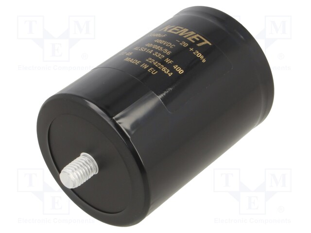 Capacitor: electrolytic; 3300uF; 400VDC; Ø77x105mm; Leads: screw