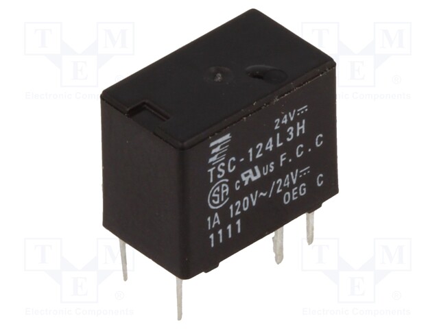 Relay: electromagnetic; SPDT; Ucoil: 24VDC; 1A/120VAC; 1A/24VDC