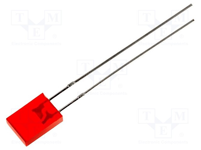 LED; rectangular; 5x2mm; red; 40÷80mcd; 110°; Front: flat; 20mA