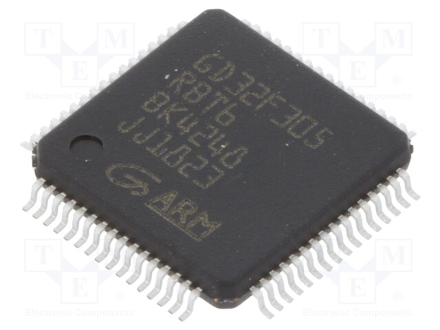 ARM microcontroller; SRAM: 64kB; Flash: 128kB; LQFP64; 3.3VDC